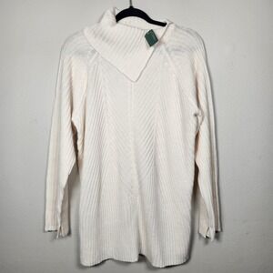 Coldwater Creek Women's XL Cream Long Sleeve Sweater Quiet Luxury Old Money Luxe